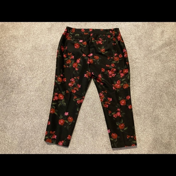 Talbots Heritage Rose Print Silk Ankle Pants 16 WP - Picture 8 of 13